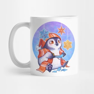 Penguin with Snowflakes Mug